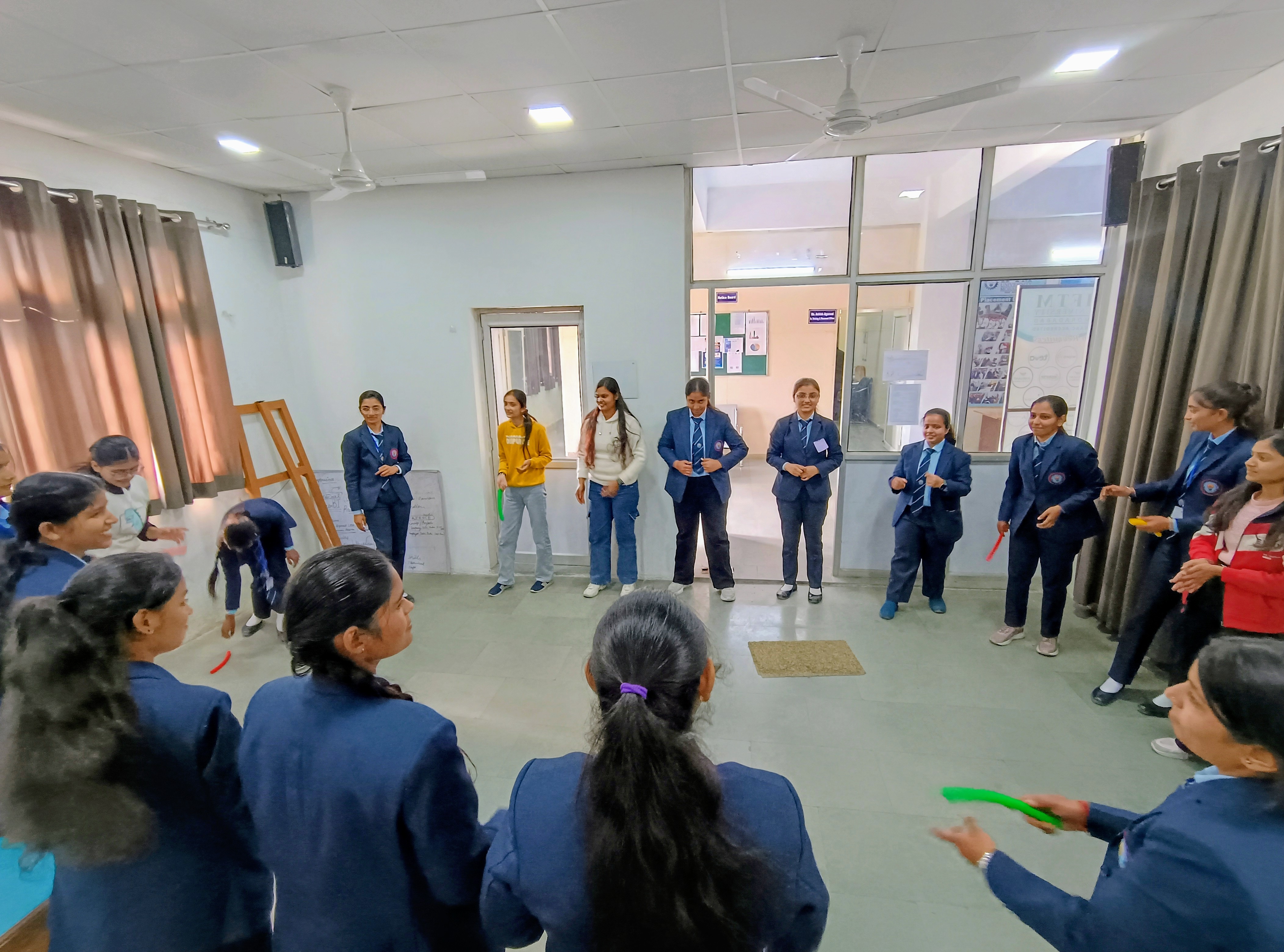 Students in an interactive training activity